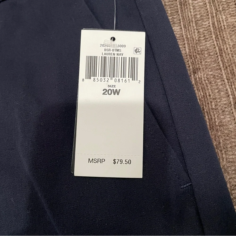 NEW Lauren Ralph Lauren Navy Blue Bermuda Shorts Plus Size 20W NWT Gold Hardware